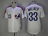 Montreal Expos #33 Larry Walker White 1982 Throwback Jersey,baseball caps,new era cap wholesale,wholesale hats